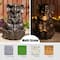 Glitzhome® 21.75" Zen-Style LED 2-Tier Elephant Outdoor Fountain